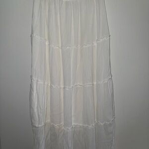 Hollister Cream Tiered Maxi Skirt Resort Wear